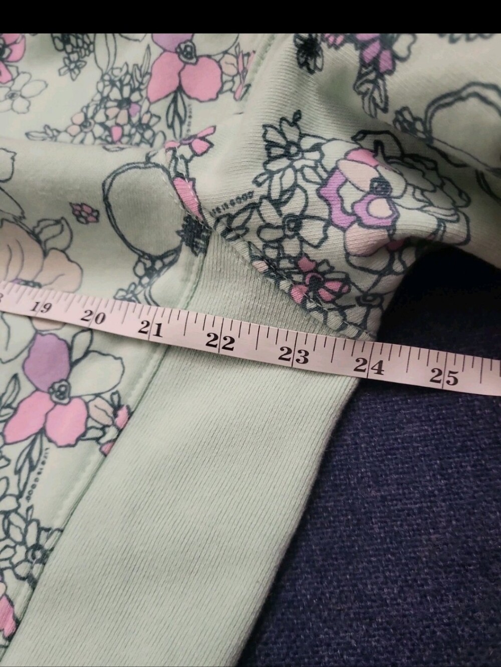 Life Is Good Womens Large Mint Green Floral Cotton Fleece Pullover Hoodie L - Picture 12 of 12